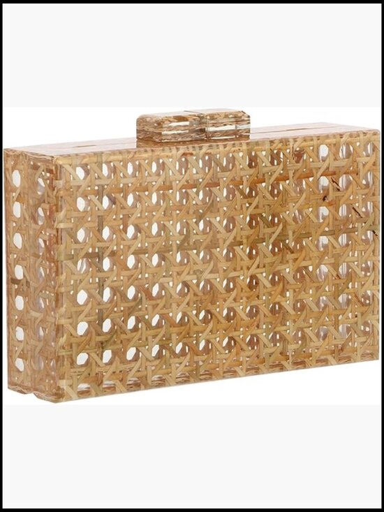 Handbags - Rattan Acrylic Bag Clutch Purse Evening Bag Woven Handbag Summer Beach Purse